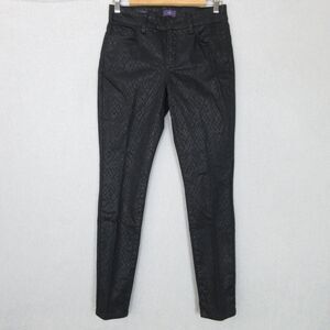 NYDJ Alina Legging Womens 4 Black Coated Skinny Ankle Stretch Jeans Textured